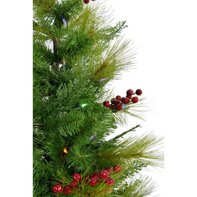 3-Ft. Newberry Pine Artificial Trees with Battery-Operated Multi-Colored LED String Lights Set of 2