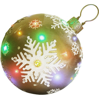 Indoor/Outdoor Oversized Christmas Decor with LED Lights/18" Jeweled Ball Ornament