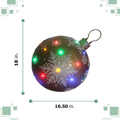 Indoor/Outdoor Oversized Christmas Decor with LED Lights/18" Jeweled Ball Ornament