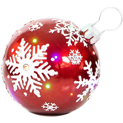 Indoor/Outdoor Oversized Christmas Decor with LED Lights/18" Jeweled Ball Ornament