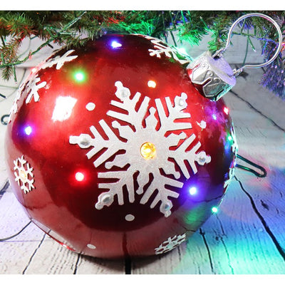 Indoor/Outdoor Oversized Christmas Decor with LED Lights/18" Jeweled Ball Ornament
