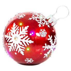 Indoor/Outdoor Oversized Christmas Decor with LED Lights/18" Jeweled Ball Ornament