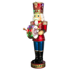 Indoor/Outdoor Oversized Christmas Decor 5-Ft. Nutcracker Playing Bass Drum