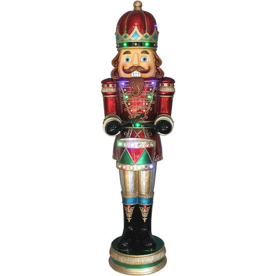 Indoor/Outdoor Oversized Christmas Decor 5-Ft. Nutcracker Playing Drum