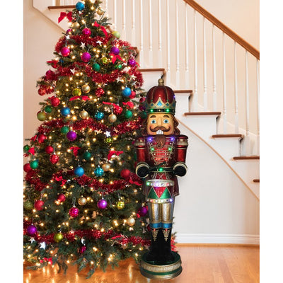 Indoor/Outdoor Oversized Christmas Decor 5-Ft. Nutcracker Playing Drum