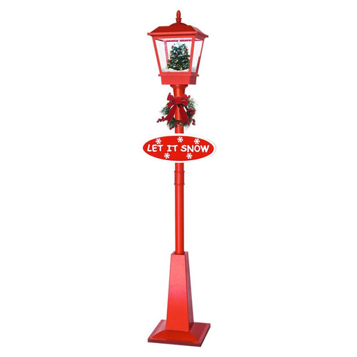 Let It Snow Series 71" Musical Street Lamp with Christmas Tree Scene/Snow/Christmas Carols