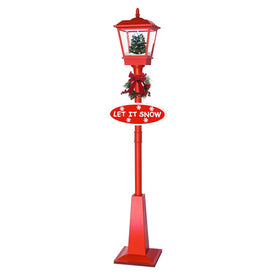 Let It Snow Series 71" Musical Street Lamp with Christmas Tree Scene/Snow/Christmas Carols