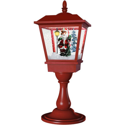 Let It Snow Series 25" Musical Tabletop Lantern with Santa Scene/Snow/Christmas Carols