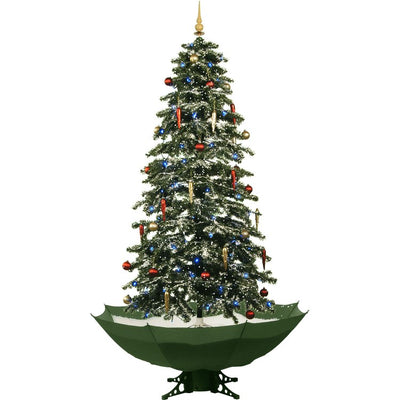 Let It Snow Series 67" Musical Christmas Tree with Green Umbrella Base and Snow Function