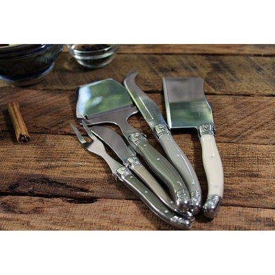 Laguiole Cheese Knives, Forks, and Slicers with Mist Handles Five-Piece Set