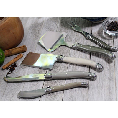 Laguiole Cheese Knives, Forks, and Slicers with Mist Handles Five-Piece Set