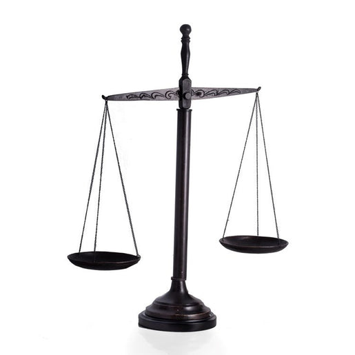 21.5" Bronzed Finished Scale on Wood Base