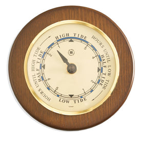 5" Cherry Wood Tide Clock with Brass Bezel