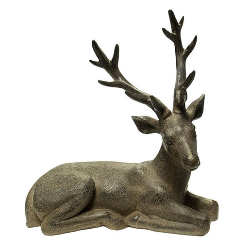 Sitting Brown Resin Deer
