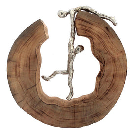 Silver People In Wood Circle
