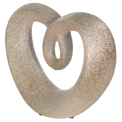 10" x 3.5" x 8" Gold Ceramic Beaded Heart Sculpture