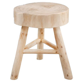 10.75" x 11.5" x 15.75" Ivory Wood Stool