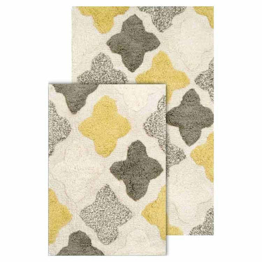 21" x 34" & 17" x 24" Alloy Moroccan Tiles Willow Two-Piece Bath Rug Set