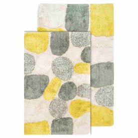 21" x 34" & 24" x 40" Pebbles New Willow Two-Piece Bath Rug Set