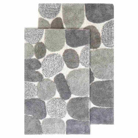21" x 34" & 24" x 40" Pebbles Gray Two-Piece Bath Rug Set