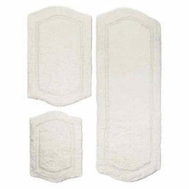 22" x 60" & 21" x 34" & 17" x 24" Paradise Memory Foam Ivory Three-Piece Bath Rug Set