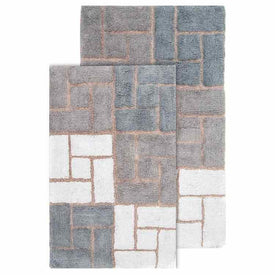 21" x 34" & 24" x 40" Berkeley Gray Two-Piece Bath Rug Set