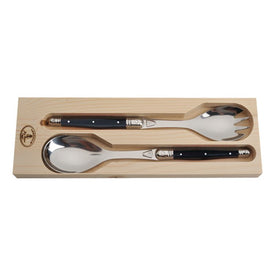 Jean Dubost Laguiole Three-Piece Parmesan Cheese Knife Set with Black Handles