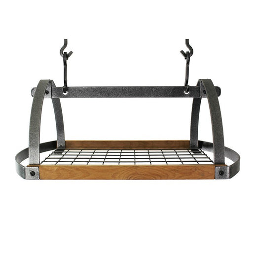 Oval Ceiling Pot Rack with 12 Hooks and Alder Shelf