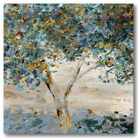 Navy & Blue Tree 30" x 30" Gallery-Wrapped Canvas Wall Art