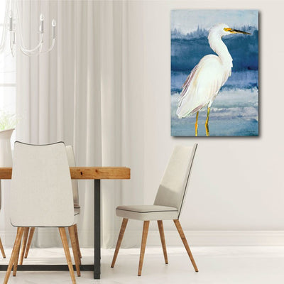 Heron On Blue II 24" x 36" Gallery-Wrapped Canvas Wall Art