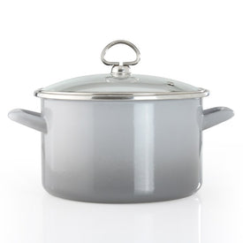 Enamel-On-Steel 4-Quart Soup Pot with Glass Lid