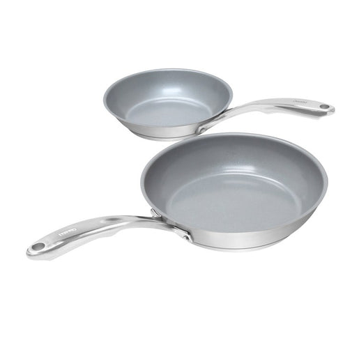 Induction 21 Steel Two-Piece Ceramic-Coated Fry Pan Set