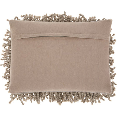 Mina Victory Skinny Fugga Shag Silver 14" x 20" Lumbar Throw Pillow
