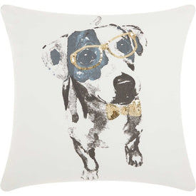 Mina Victory Trendy Hip & New Age Glitter Dalmatian Gold 18" x 18" Throw Pillow