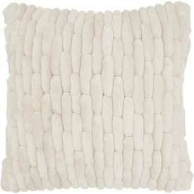 Mina Victory Life Styles Velvet Cobblestone Ivory 20" x 20" Throw Pillow