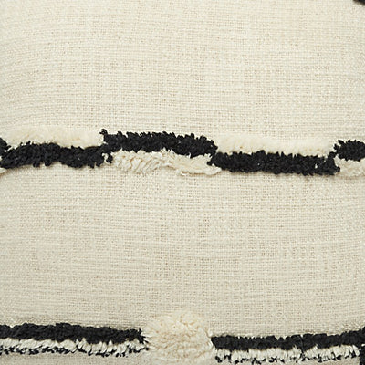 Mina Victory Life Styles Connect The Dot Black Ivory 18" x 18" Throw Pillow