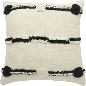 Mina Victory Life Styles Connect The Dot Black Ivory 18" x 18" Throw Pillow