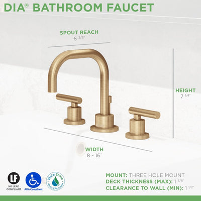 Dia Two Handle Widespread Bathroom Sink Faucet with Drain Assembly (1.0 GPM)
