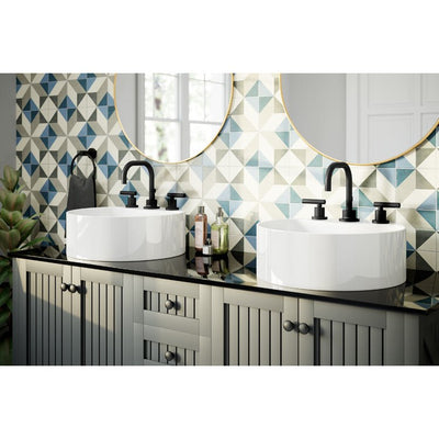 Dia Two Handle Widespread Bathroom Sink Faucet with Drain Assembly (1.0 GPM)
