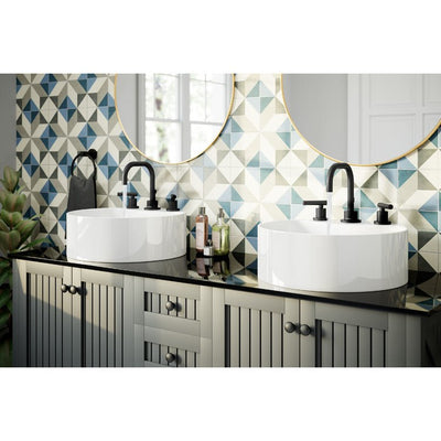 Dia Two Handle Widespread Bathroom Sink Faucet with Drain Assembly (1.0 GPM)