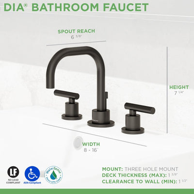 Dia Two Handle Widespread Bathroom Sink Faucet with Drain Assembly (1.0 GPM)