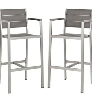 Product Image: EEI-3155-SLV-GRY-SET Outdoor/Patio Furniture/Patio Bar Furniture