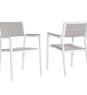 Product Image: EEI-1739-WHI-LGR-SET Outdoor/Patio Furniture/Outdoor Chairs