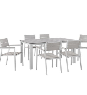 Product Image: EEI-1749-WHI-LGR-SET Outdoor/Patio Furniture/Patio Dining Sets