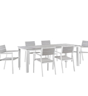 Product Image: EEI-1751-WHI-LGR-SET Outdoor/Patio Furniture/Patio Dining Sets