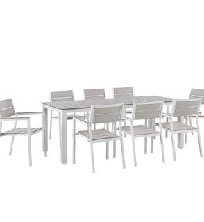 Product Image: EEI-1753-WHI-LGR-SET Outdoor/Patio Furniture/Patio Dining Sets