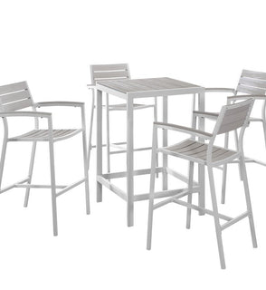 Product Image: EEI-1755-WHI-LGR-SET Outdoor/Patio Furniture/Patio Bar Furniture