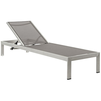 Shore Outdoor Patio Aluminum Mesh Chaise Lounge Chair