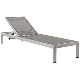 Shore Outdoor Patio Aluminum Mesh Chaise Lounge Chair