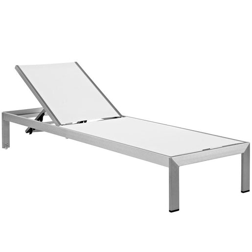Shore Outdoor Patio Aluminum Mesh Chaise Lounge Chair
